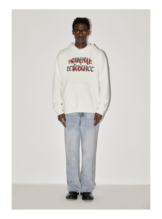 EMPTY REFERENCE Ghosting Logo Print Hoodie