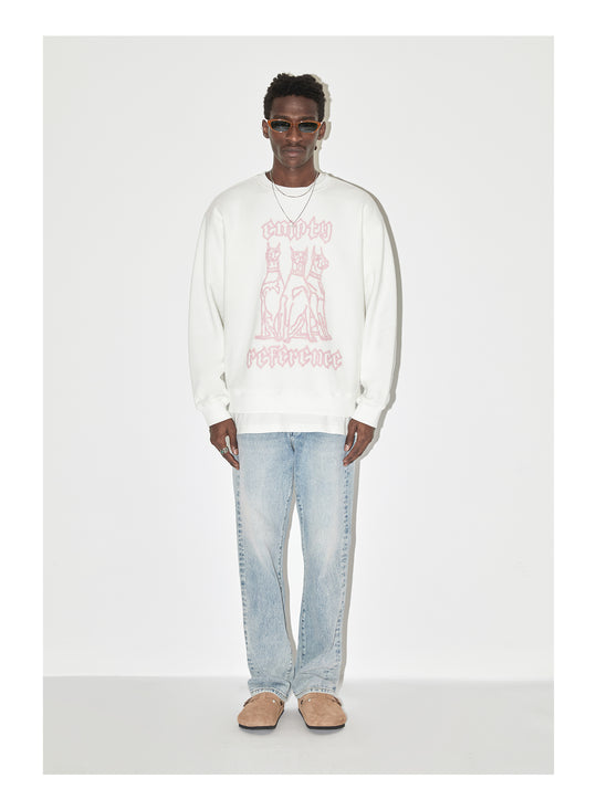 EMPTY REFERENCE Neon Doberman Dog Print Sweatshirts