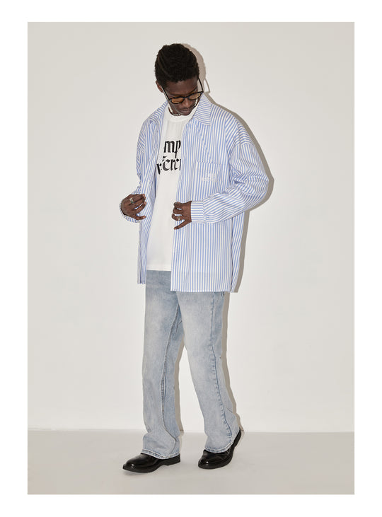 EMPTY REFERENCE Stripes Structured Long Sleeved Shirt