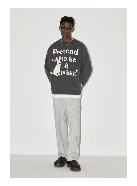 EMPTY REFERENCE Rabbit Kitten Print Sweatshirts