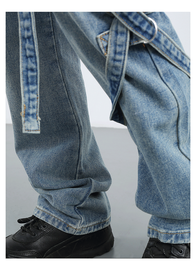 F3F Select Straps Washed Denim Jeans