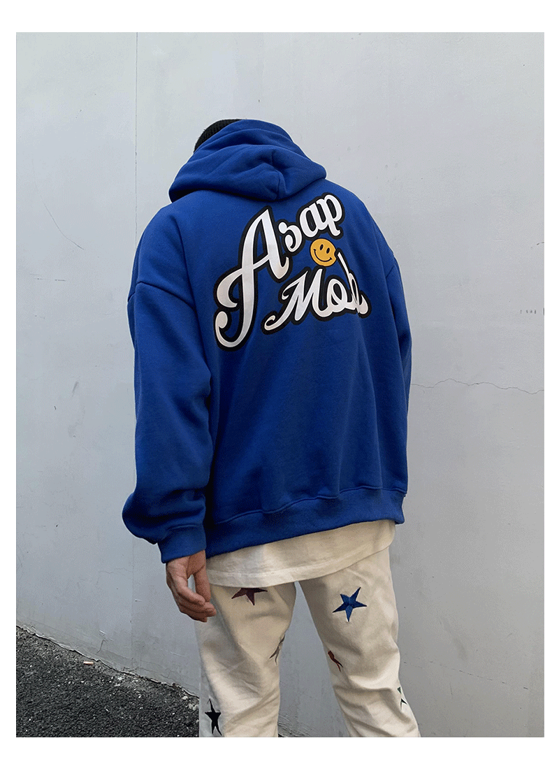 Letter Smile Printing Hoodie