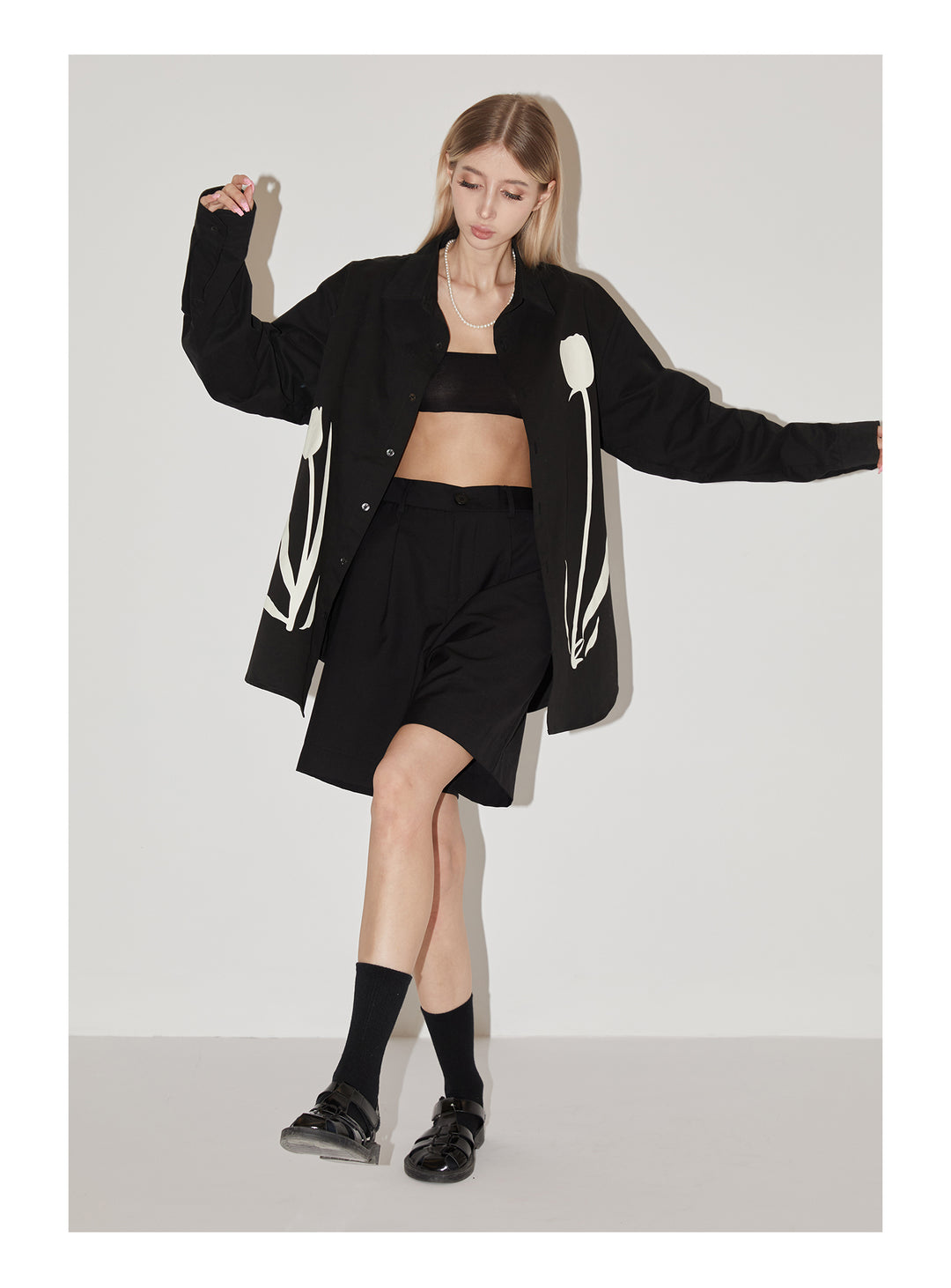 EMPTY REFERENCE Tulip Print Long Sleeved Shirt