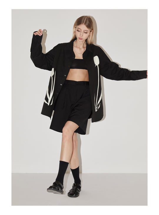 EMPTY REFERENCE Tulip Print Long Sleeved Shirt