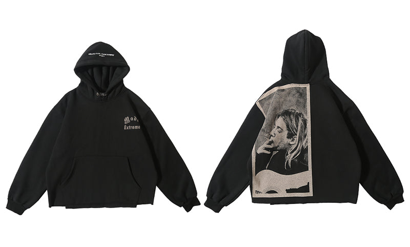 Portrait Old Printed Hoodie