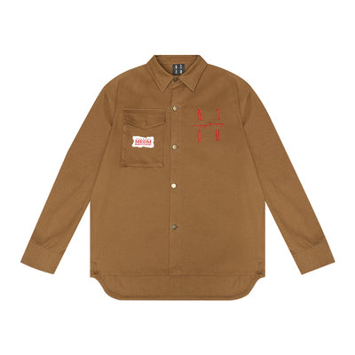 MEDM Embroidered Letters Logo Workwear Jacket | Face 3 Face