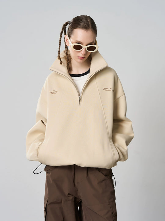 Harsh and Cruel Half Zip Stitched Pullover Sweatshirt