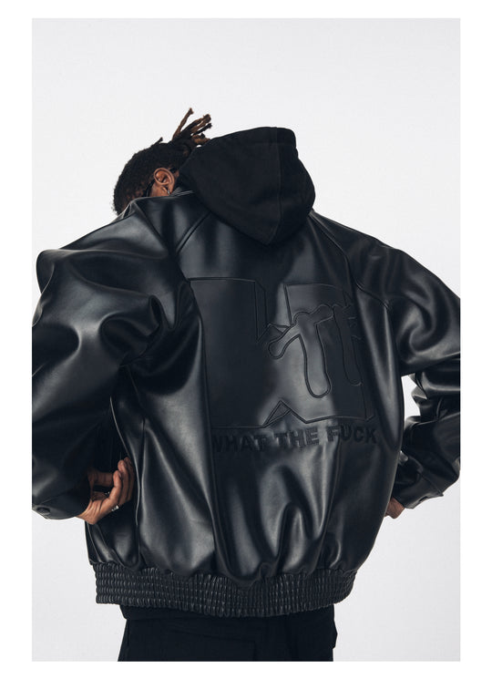 ANTIDOTE WTF Logo PU Leather Jacket | Face 3 Face