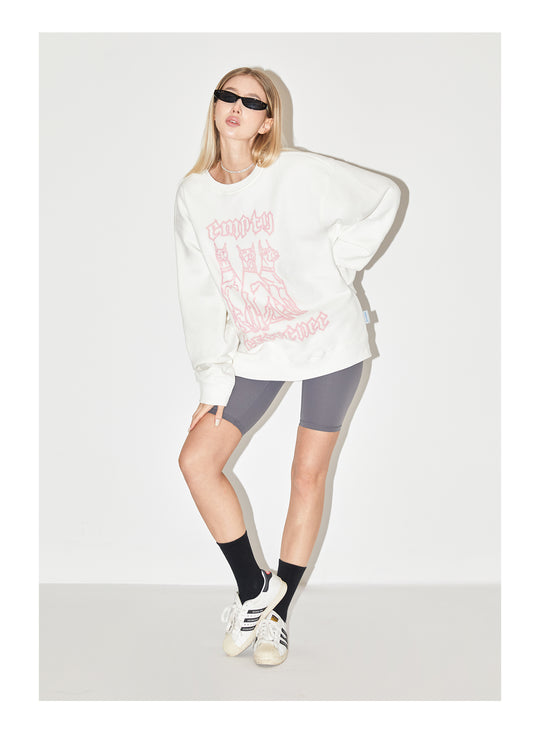 EMPTY REFERENCE Neon Doberman Dog Print Sweatshirts