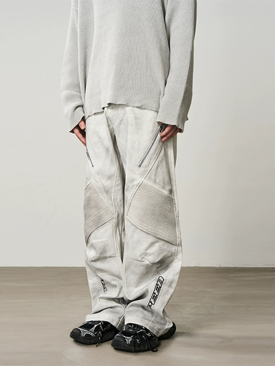 Harsh and Cruel Racing Embroidered Patchwork Trousers