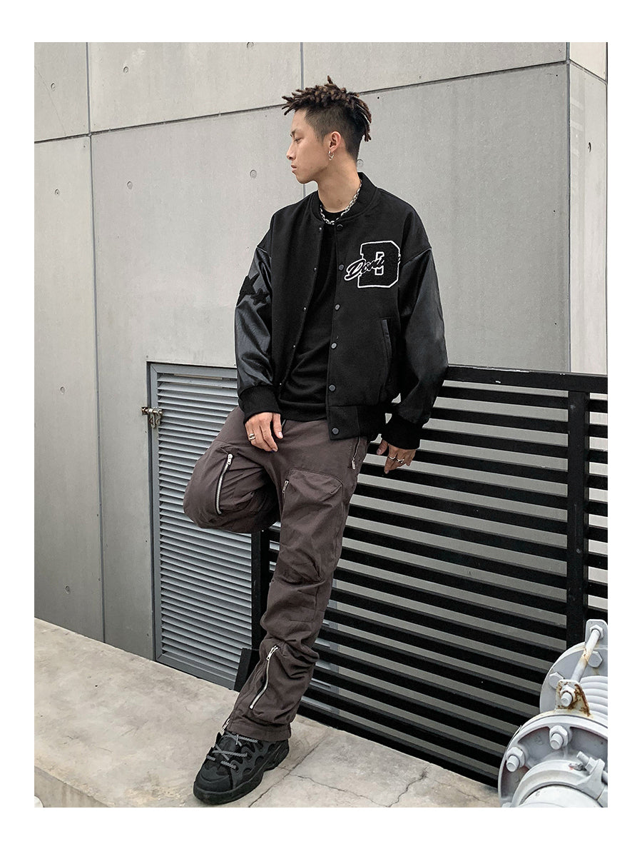 Don't Cower Embroidered Varsity Jacket