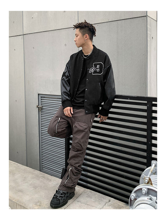 Don't Cower Embroidered Varsity Jacket