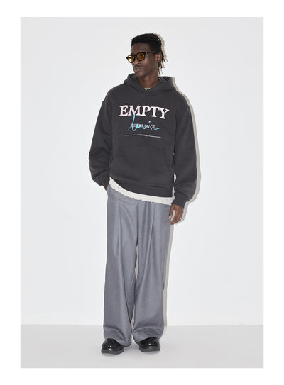 EMPTY REFERENCE Embroidered Silhouette Drape Suit Pants