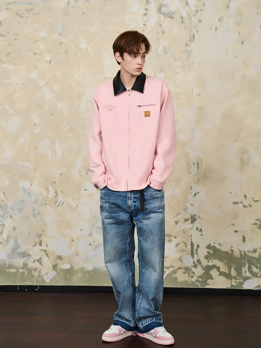 Harsh and Cruel Leather Collar Suede Detroit Jacket