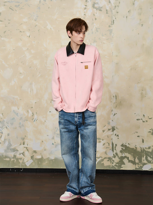 Harsh and Cruel Leather Collar Suede Detroit Jacket