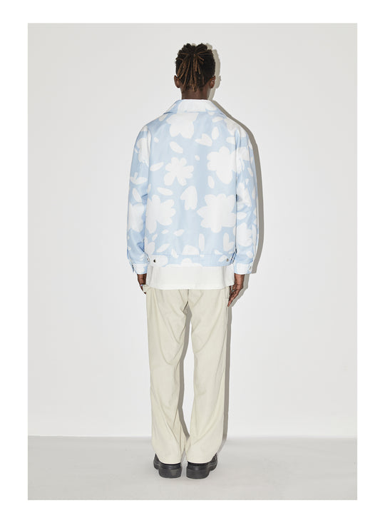 EMPTY REFERENCE Full Print Flower Embroidery Jacket