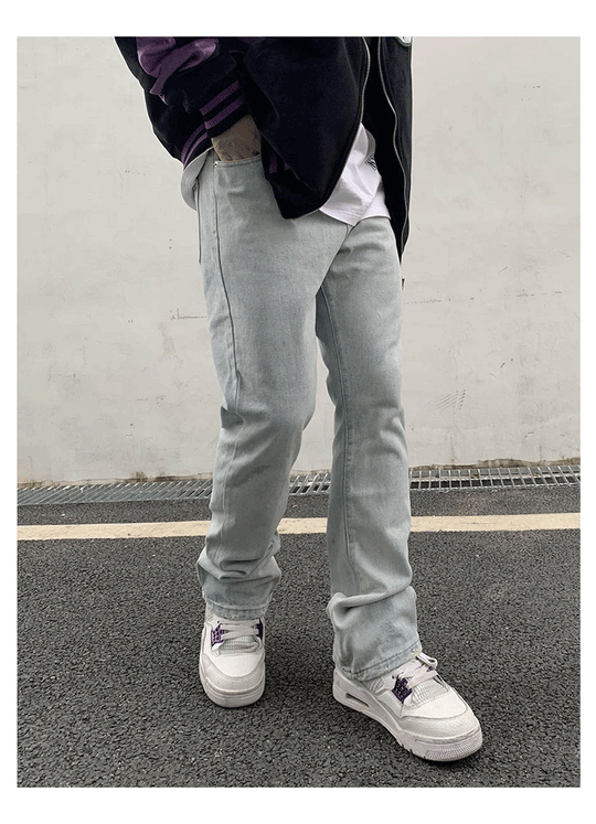 Skull Embroidered Denim Jeans