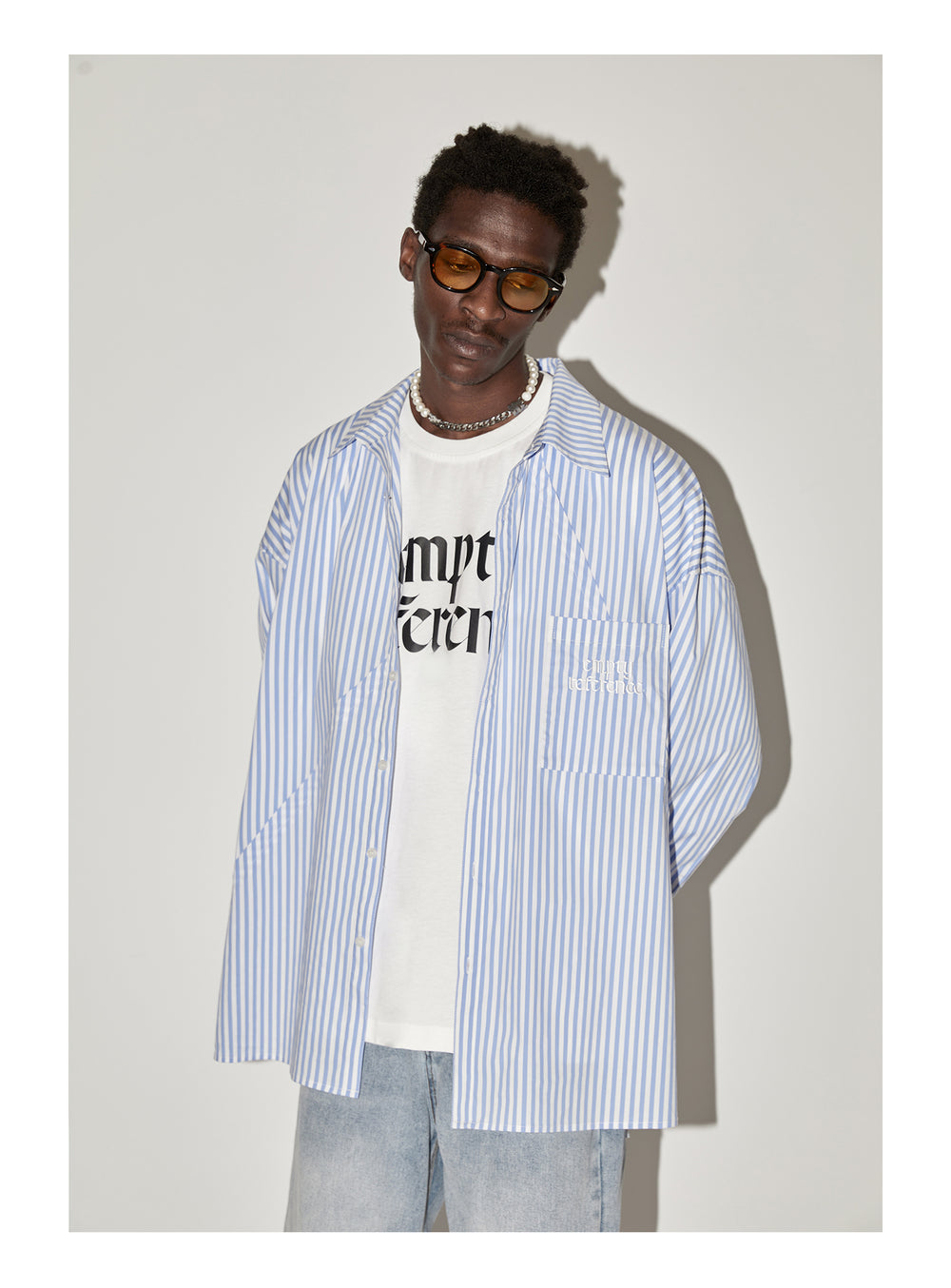 EMPTY REFERENCE Stripes Structured Long Sleeved Shirt