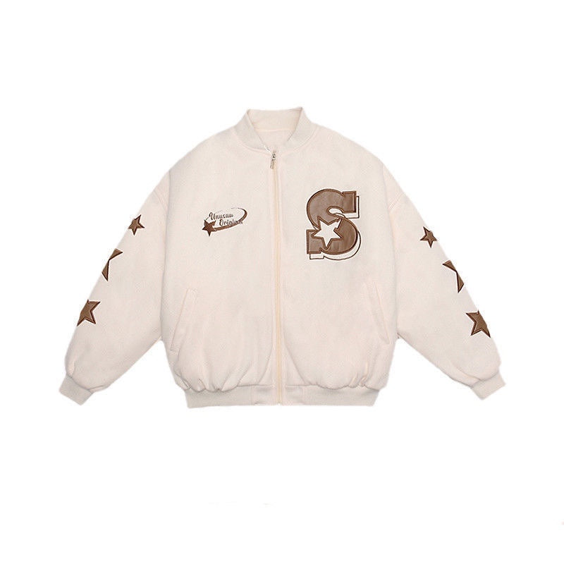 Star Embroidered Varsity Jacket