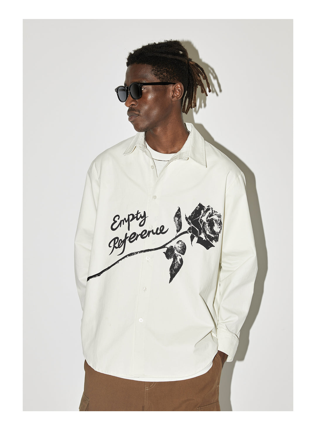 EMPTY REFERENCE Night Rose Print Long Sleeved Shirt