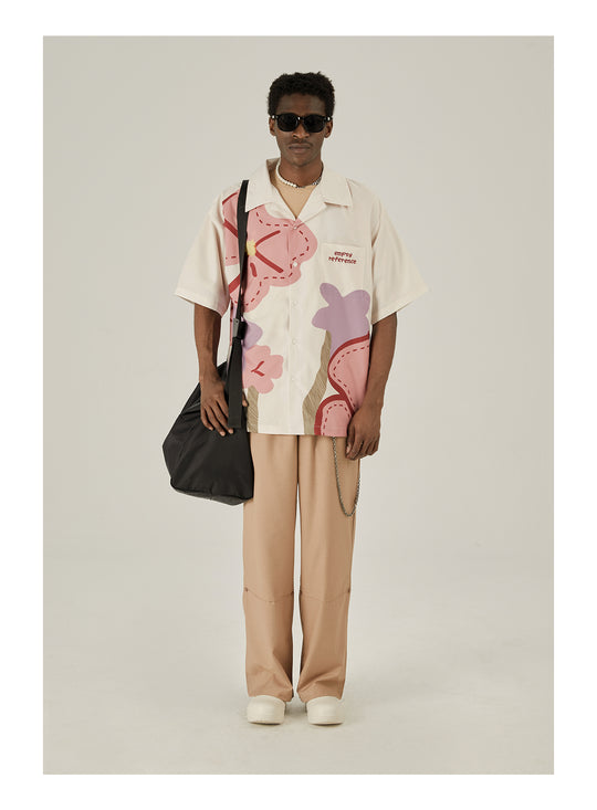 EMPTY REFERENCE Spring Flower Short Sleeve Shirt