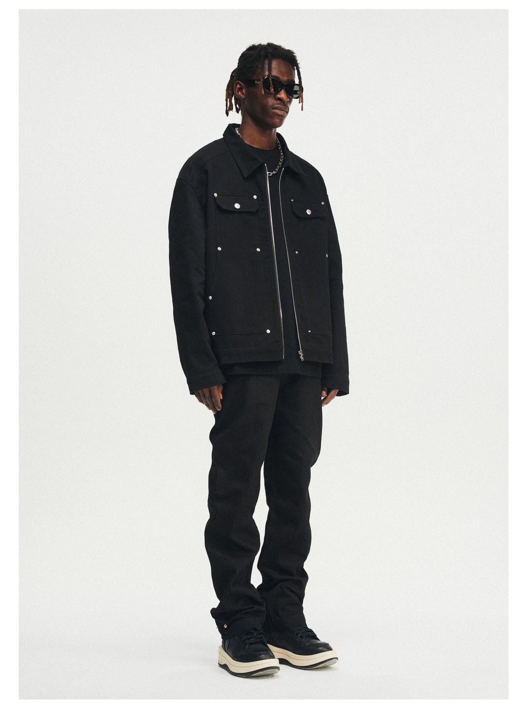 ANTIDOTE Stud Patch Punk Loose Zipper Jacket | Face 3 Face