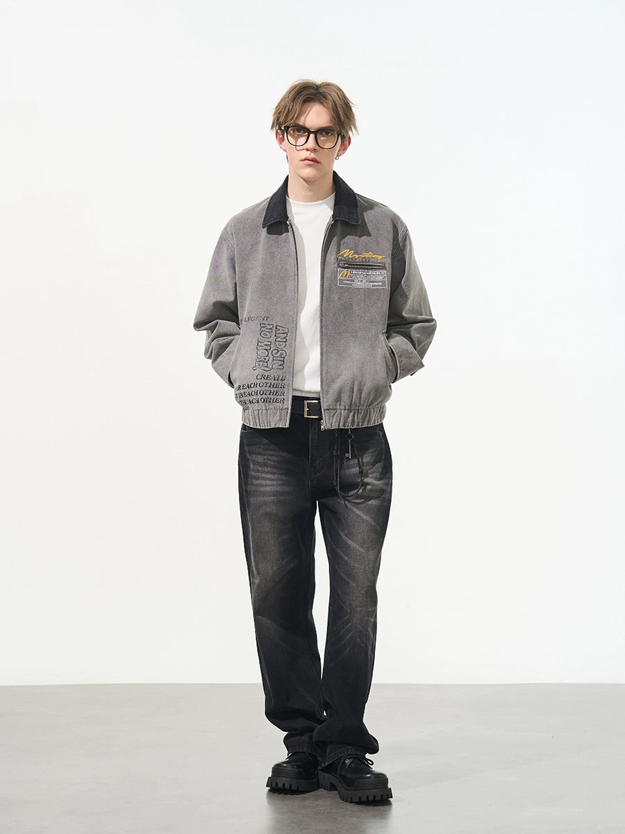 Harsh and Cruel Washed Retro Printed Jacket