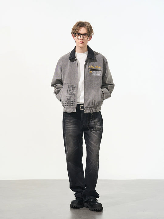 Harsh and Cruel Washed Retro Printed Jacket