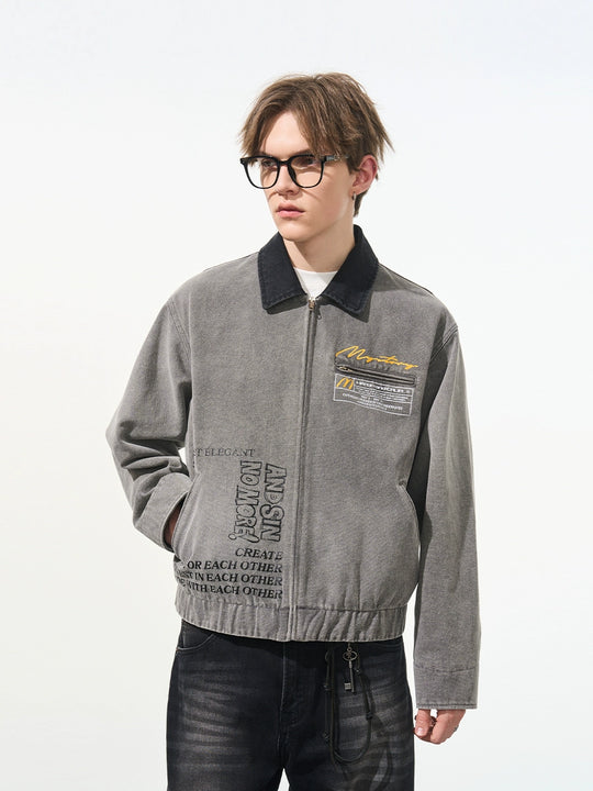 Harsh and Cruel Washed Retro Printed Jacket