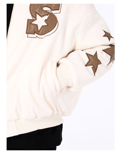 Star Embroidered Varsity Jacket