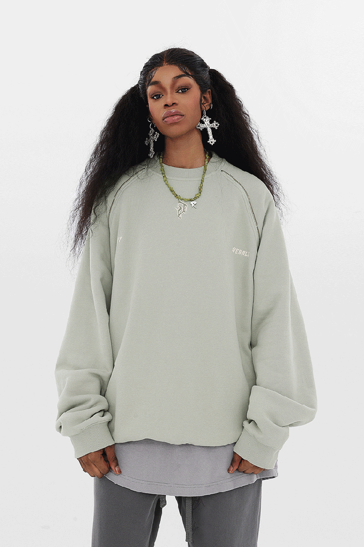 JHYQ Embroidered Logo Zipper Design Heavyweight Sweater