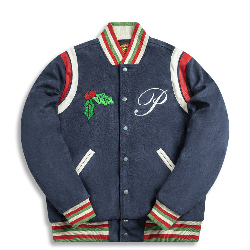 PRBLMS Logo Suede Varsity Jacket | Face 3 Face