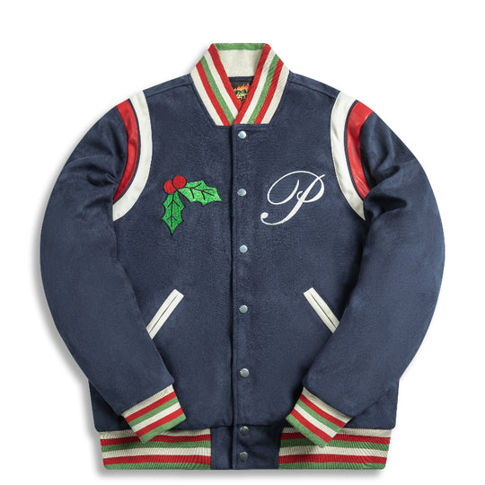 PRBLMS Logo Suede Varsity Jacket | Face 3 Face