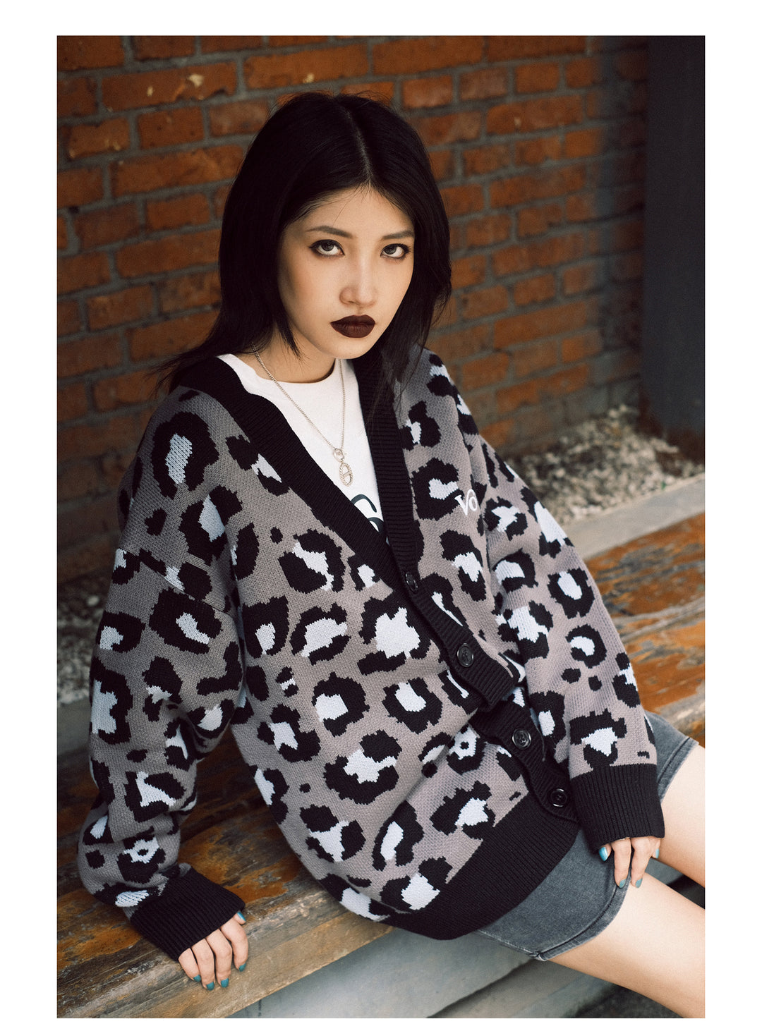 VOTE Leopard Knitted Cardigan