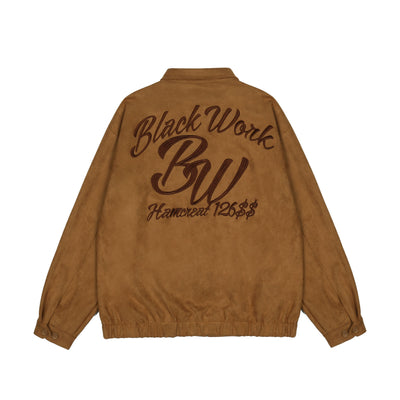BW Embroidered Letter Varsity Jacket