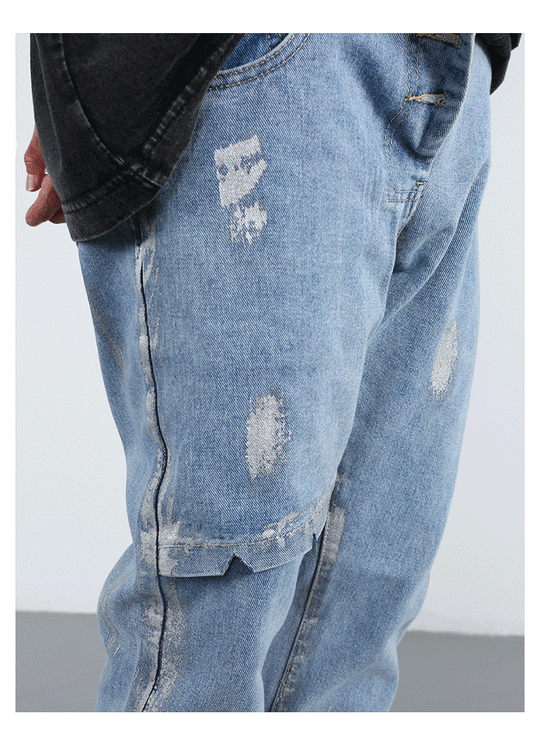 F3F Select Splash Ink Micro Flare Denim Jeans