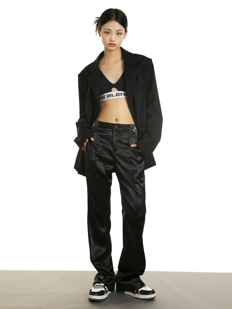 Achock Embroidered Micro Flare Glossy Western Pants | Face 3 Face