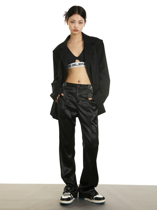 Achock Embroidered Micro Flare Glossy Western Pants | Face 3 Face