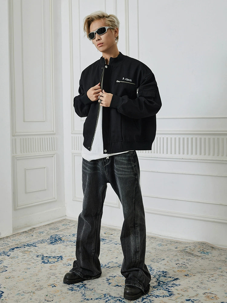 Achock Zipper Decoration Jacket