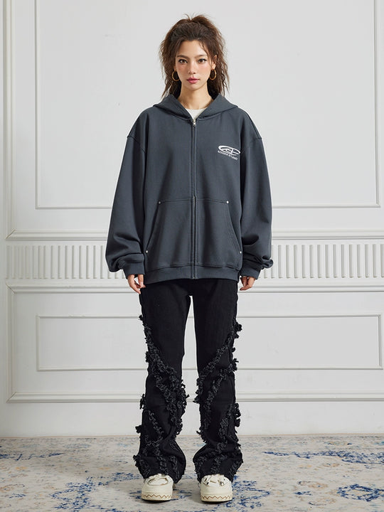 Achock Heavyweight Fringe Micro Flare Denim Jeans | Face 3 Face