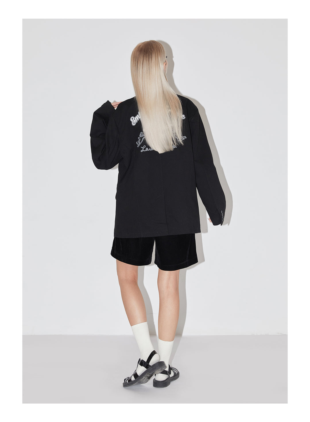 EMPTY REFERENCE Little Angel Logo Embroidered Suit Jacket