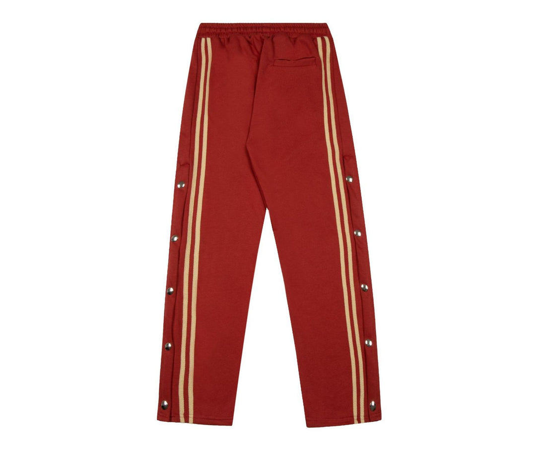 Striped Buckle Drawstring Track Pants