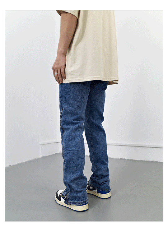 F3F Select Zipper Design Slim Denim Jeans