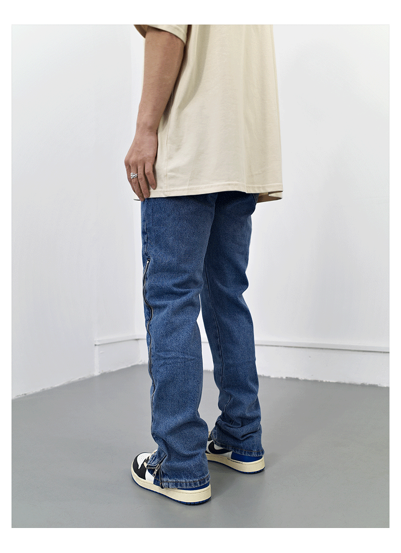 F3F Select Zipper Design Slim Denim Jeans
