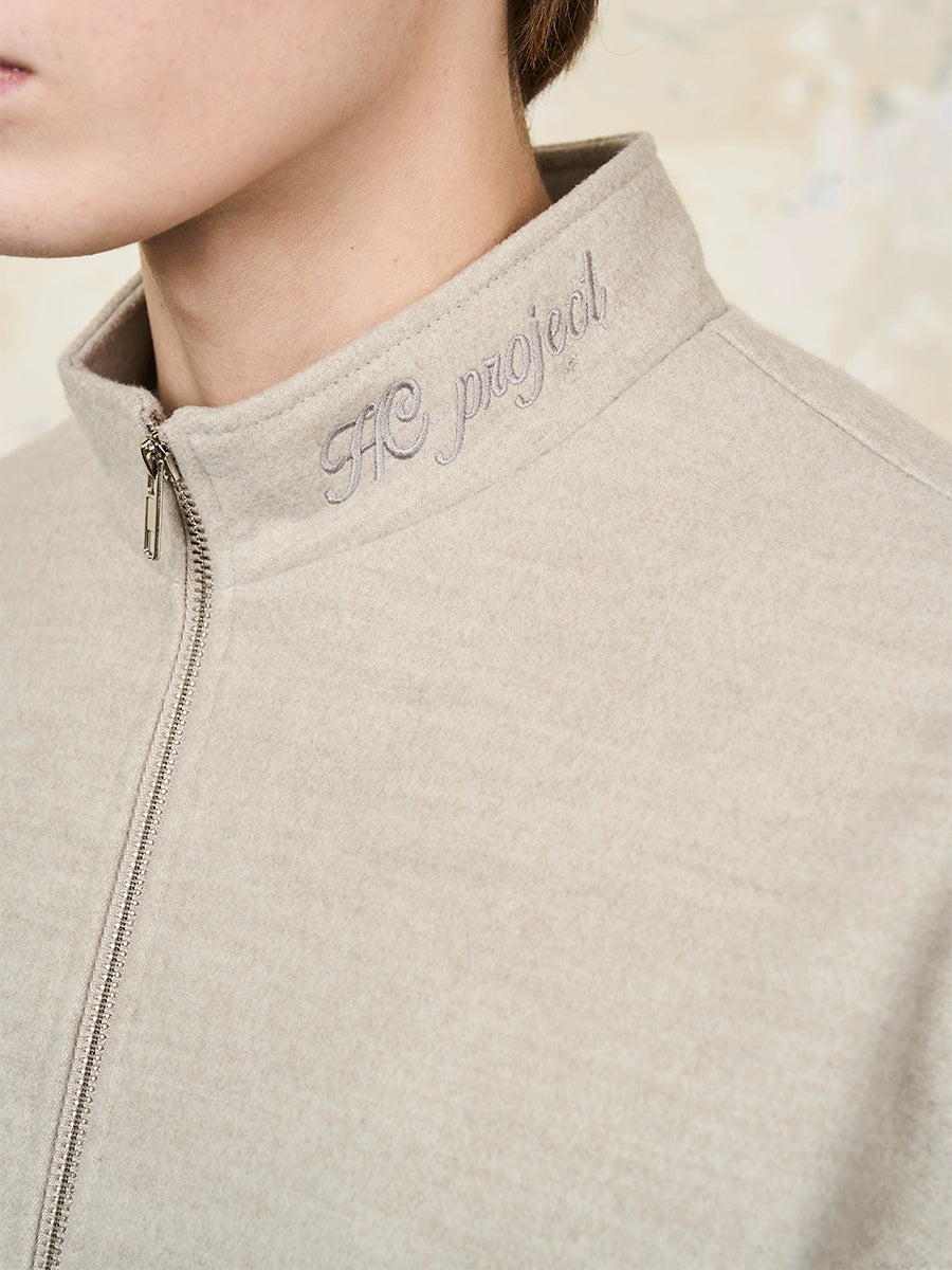 Harsh and Cruel Embroidered Collar Zipper Cardigan Jacket