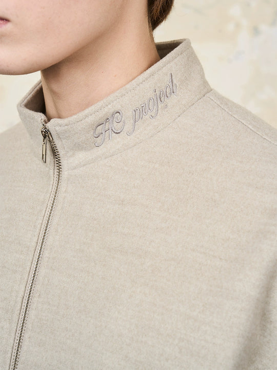 Harsh and Cruel Embroidered Collar Zipper Cardigan Jacket