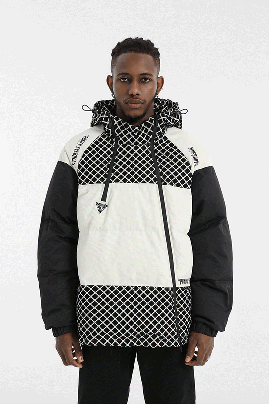 JHYQ Plaid Color Blocking Down Jacket