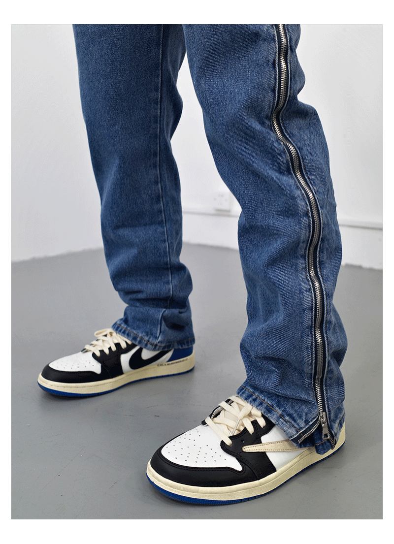 F3F Select Zipper Design Slim Denim Jeans