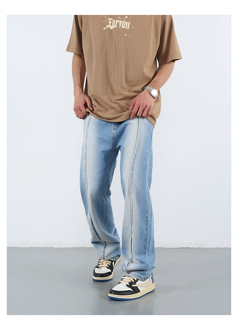 F3F Select Tie Dye Washed Straight Denim Jeans