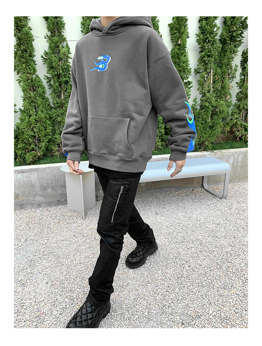 Flame Print Hoodie
